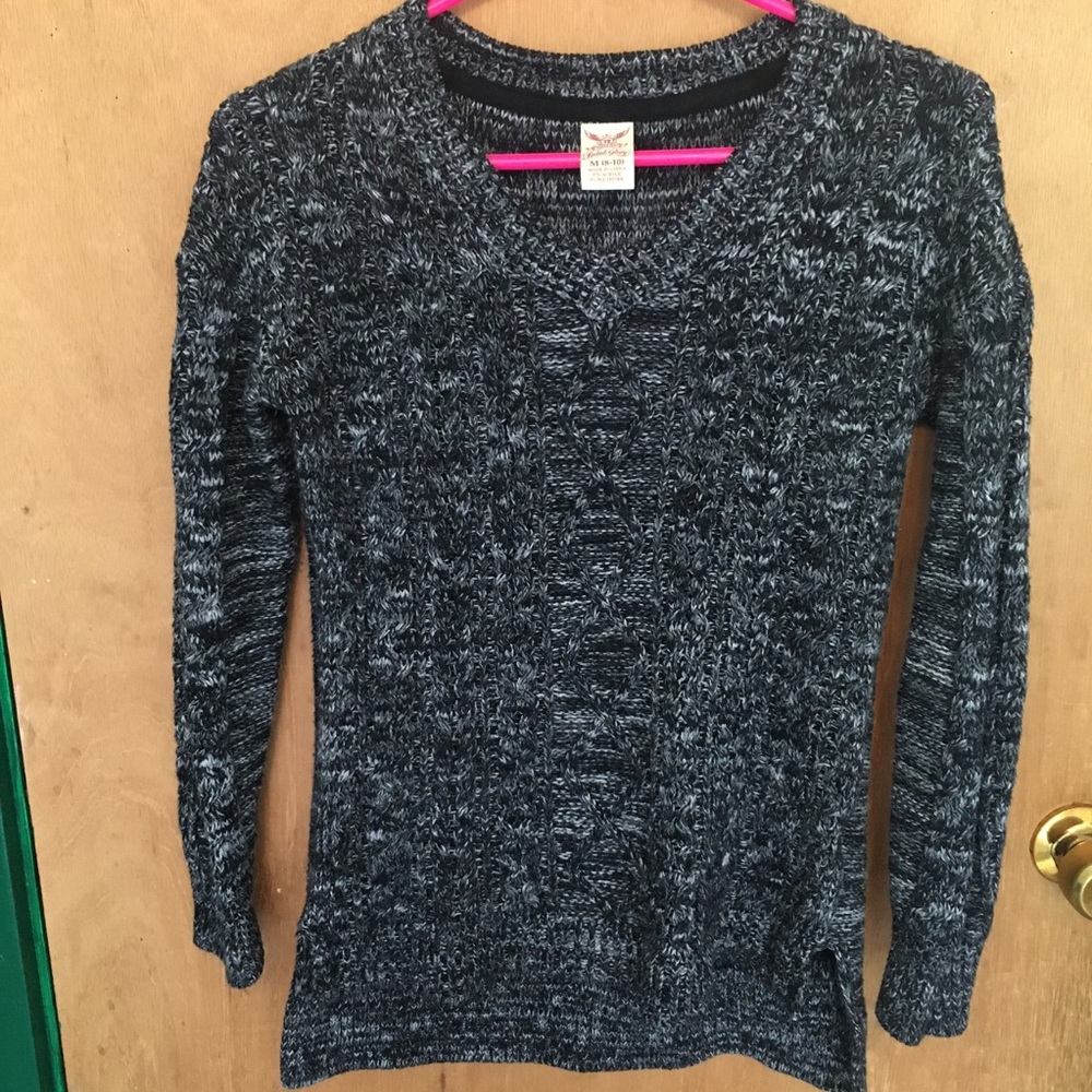 Black/gray marled sweater